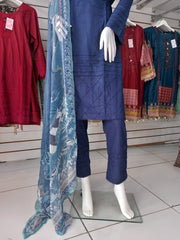 Navy Viscose Shalwar Kameez Dress SS3335