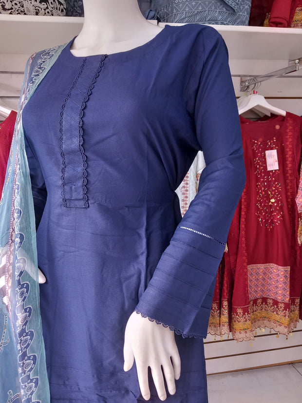 Navy Viscose Shalwar Kameez Dress SS3335