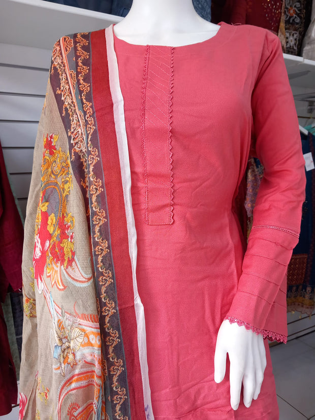 Pink Viscose Shalwar Kameez Dress SS3338