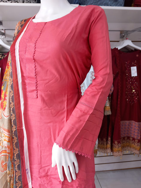 Pink Viscose Shalwar Kameez Dress SS3338