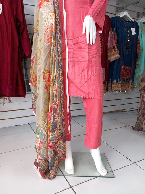 Pink Viscose Shalwar Kameez Dress SS3338