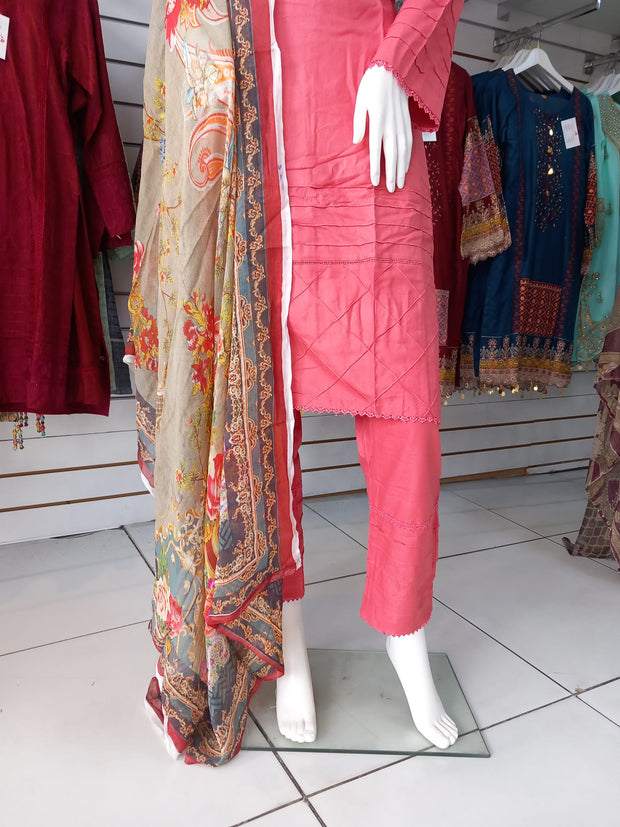 Pink Viscose Shalwar Kameez Dress SS3338