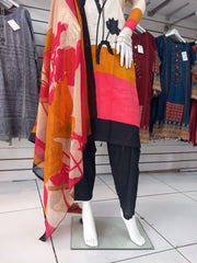 Cream Linen Suit with Shawl Shalwar Kameez Dress SS3359
