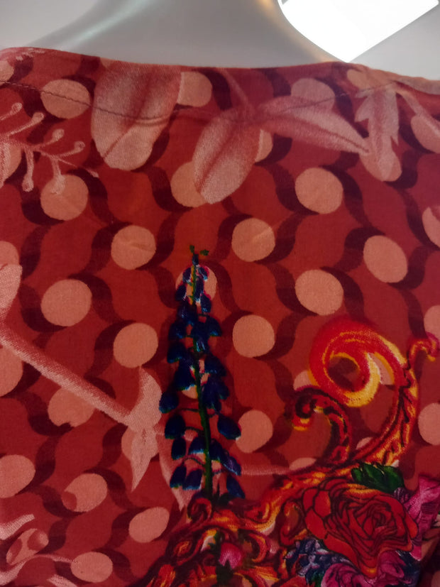 Red Linen Suit with Dupatta Shalwar Kameez Dress SS3360