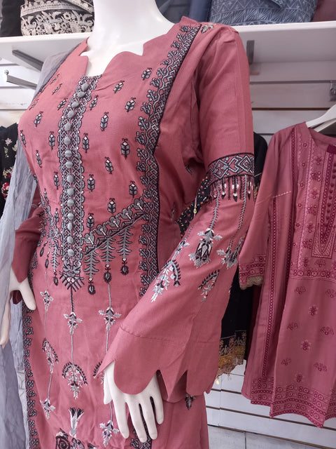 Partywear Pink Winter Dhanak Shalwar Kameez Dress SS3386