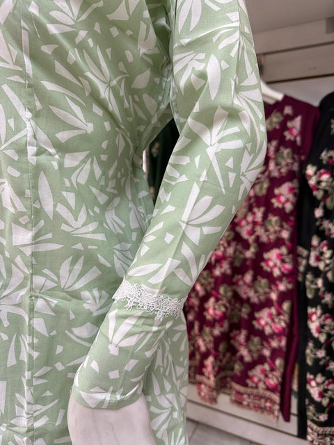 Winter Green Floral 2PC Shalwar Kameez Dress SS3413