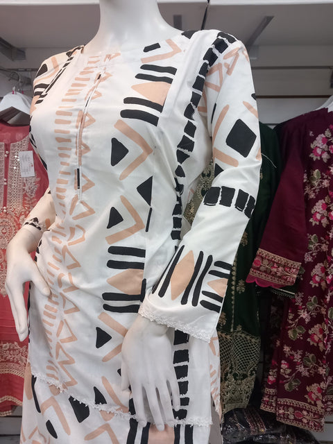 Winter White 2PC Shalwar Kameez Dress SS3416