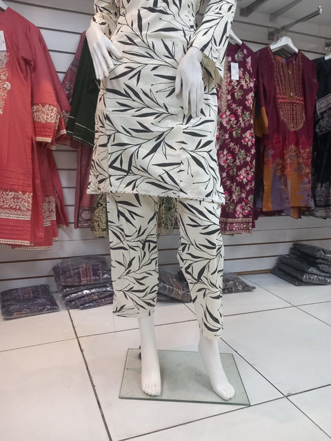 Winter Cream 2PC Shalwar Kameez Dress SS3419