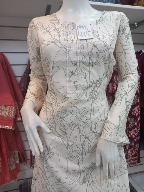 Winter Cream 2PC Shalwar Kameez Dress SS3428