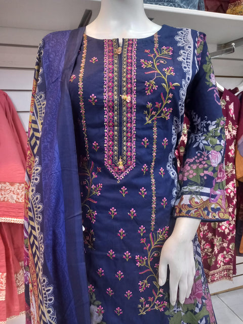 Navy  Winter Alpine Shalwar Kameez Dress SS3434