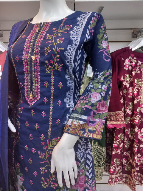 Navy  Winter Alpine Shalwar Kameez Dress SS3434