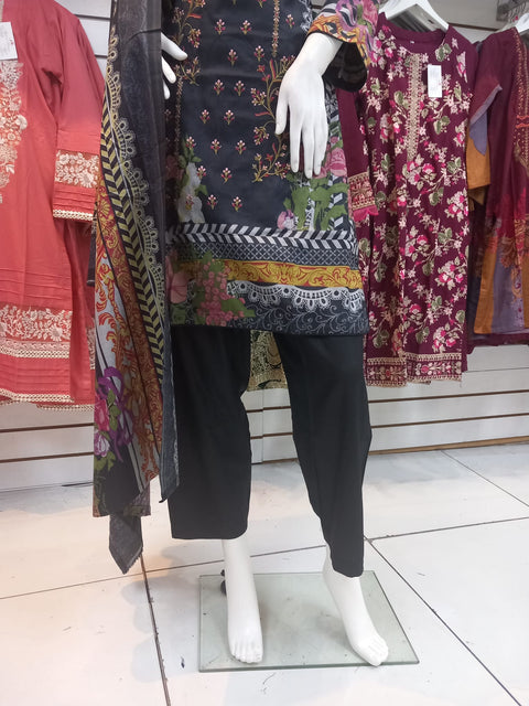 Black Winter Alpine Shalwar Kameez Dress SS3433