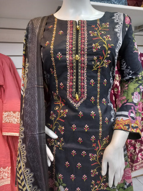 Black Winter Alpine Shalwar Kameez Dress SS3433