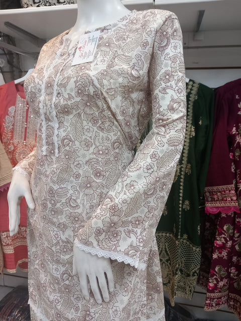 Winter Cream 2PC Shalwar Kameez Dress SS3432