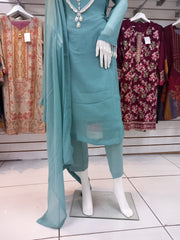 Teal Designer Gulerana Chiffon Shalwar Kameez SS3449
