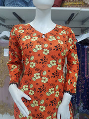 Khaddar Orange 2PC Shalwar Kameez Dress SS3461
