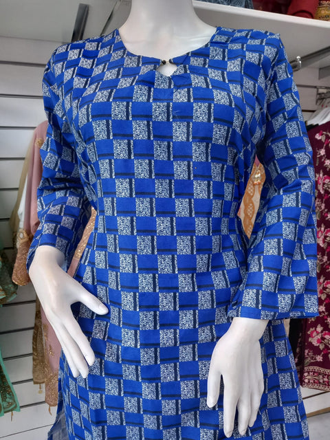 Khaddar Blue 2PC Shalwar Kameez Dress SS3481