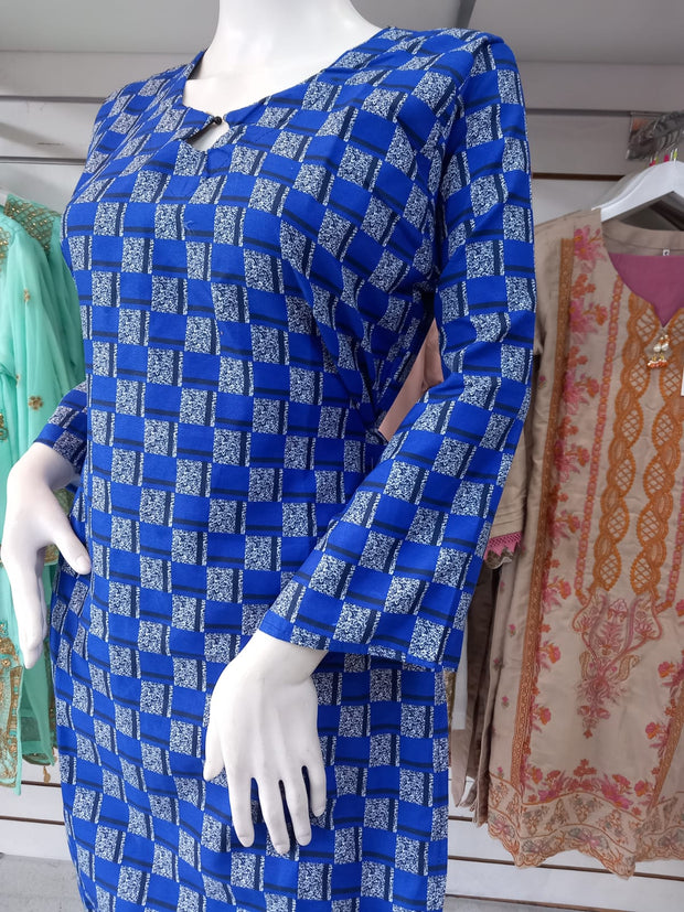 Khaddar Blue 2PC Shalwar Kameez Dress SS3481