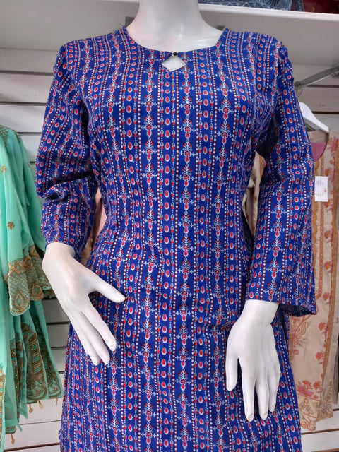 Khaddar Blue 2PC Shalwar Kameez Dress SS3483