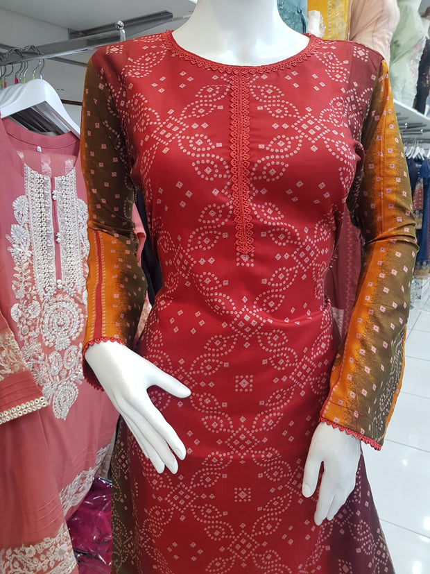 Dhanak Red 2PC Shalwar Kameez Dress SS3509