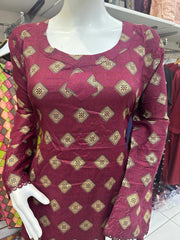 Maroon Winter Linen 2PC Shalwar Kameez Dress SS3537