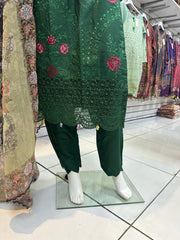 Green Dhanak 3PC Shalwar Kameez Dress SS3560
