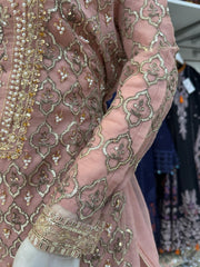 Eid Pink Premium Organza 3PC Shalwar Kameez Ready to wear SS3581