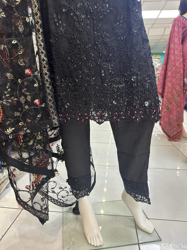 Eid Black Premium Lace 3PC Shalwar Kameez Ready to wear SS3576