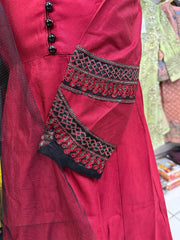 Maroon Kids Cambric Anarkali Dress Ready to wear SS3592