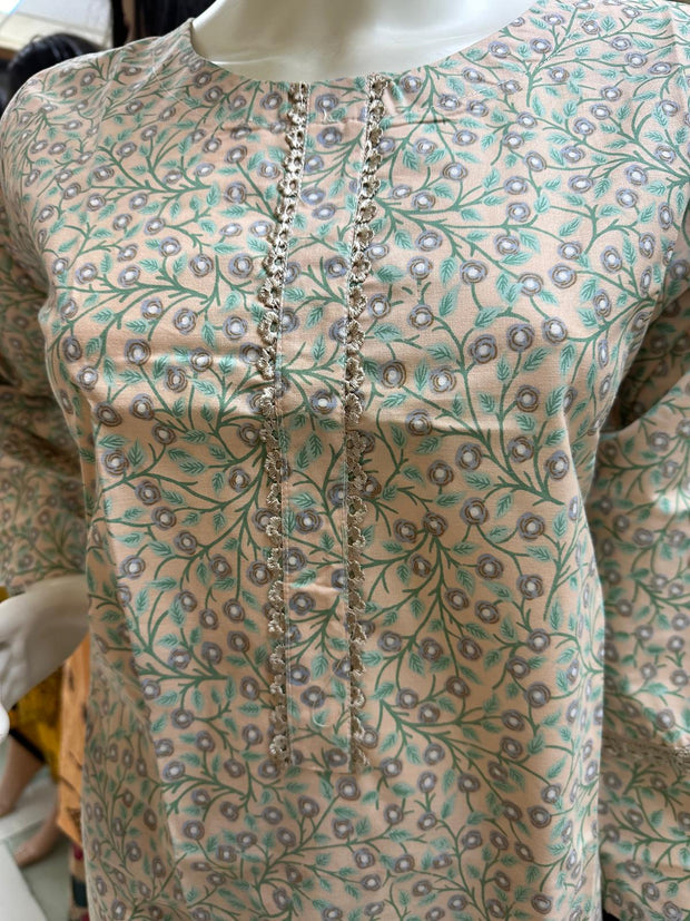 Pure Cotton Branded Kurti Shirt SS3724