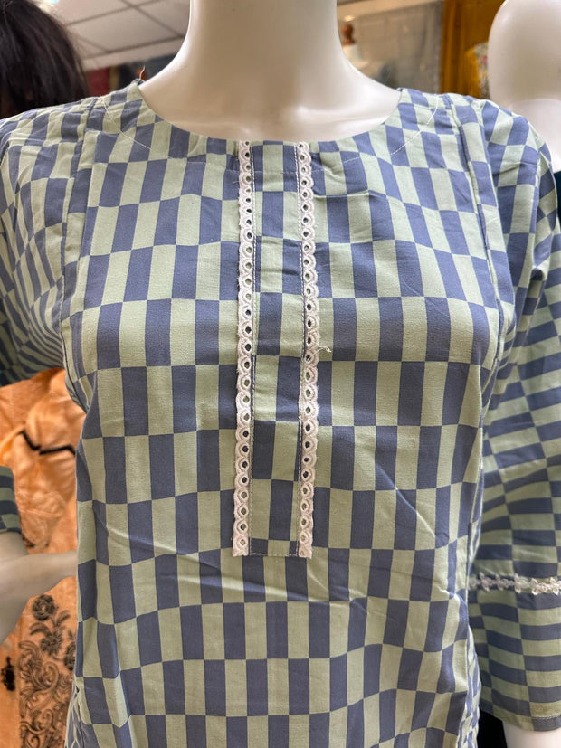 Pure Cotton Branded Kurti Shirt SS3734