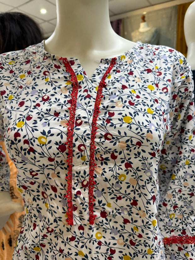 Pure Cotton Branded Kurti Shirt SS3736
