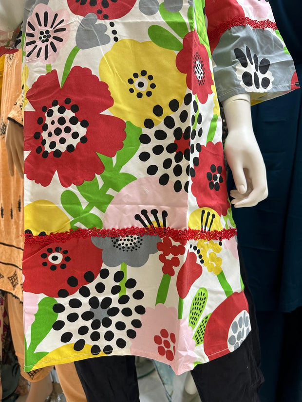 Pure Cotton Branded Kurti Shirt SS3709