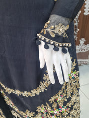 Black 3PC Chiffon Shalwar Kameez Dress SS3892