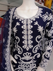 SS3918- Linen Embroidery - Readymade - Shalwar Kameez 3PC