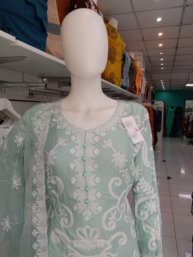 SS3919- Linen Embroidery - Readymade - Shalwar Kameez 3PC