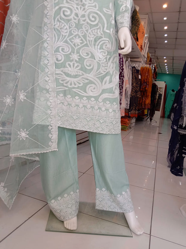 SS3919- Linen Embroidery - Readymade - Shalwar Kameez 3PC