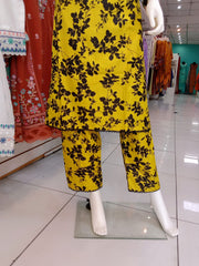 Yellow 2PC Soft Cotton Shalwar Kameez Dress SS3929