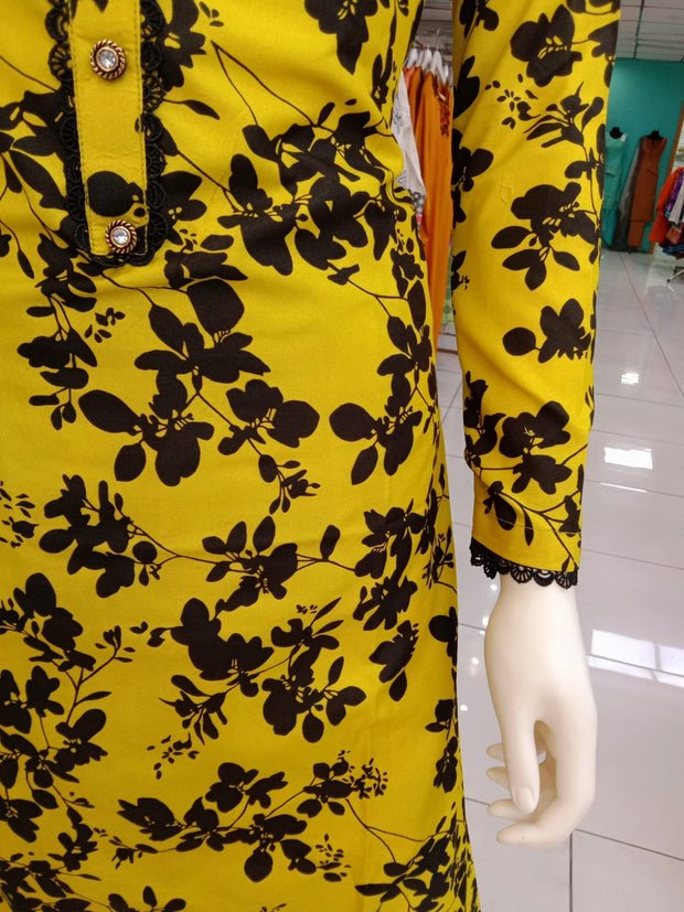 Yellow 2PC Soft Cotton Shalwar Kameez Dress SS3929