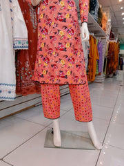 Peach 2PC Soft Cotton Shalwar Kameez Dress SS3931