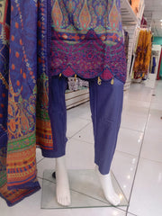 Purple Dhanak 3PC Shalwar Kameez Dress SS3924
