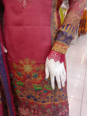 Red Dhanak 3PC Shalwar Kameez Dress SS3923