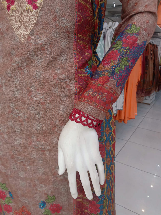 Stone Dhanak 3PC Shalwar Kameez Dress SS3922