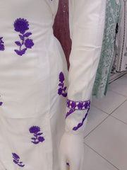 White Bamber Cotton 3PC Shalwar Kameez Dress SS3933