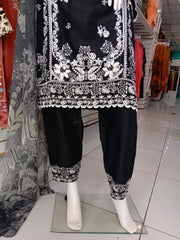Black Bamber Cotton 3PC Shalwar Kameez Dress SS3935