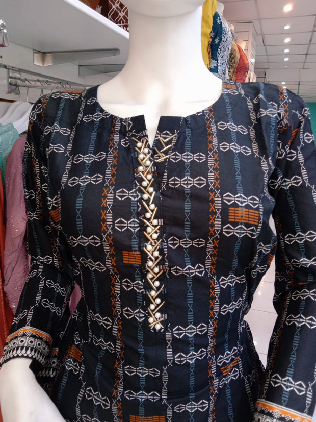 Embellished 2PC Soft Cotton Shalwar Kameez Dress SS3941