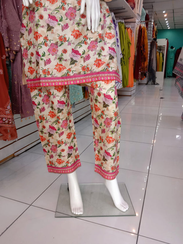 Embellished 2PC Soft Cotton Shalwar Kameez Dress SS3943