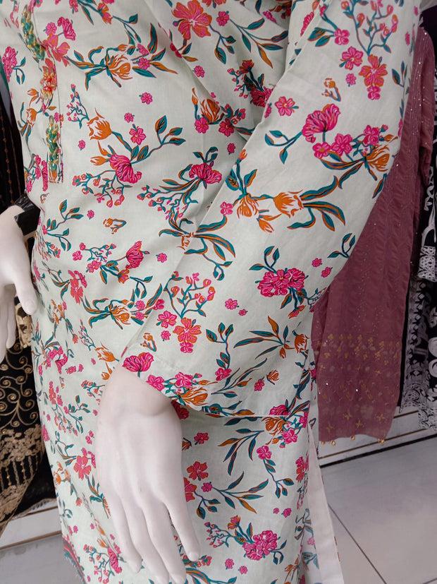 Embellished 2PC Soft Cotton Shalwar Kameez Dress SS3944