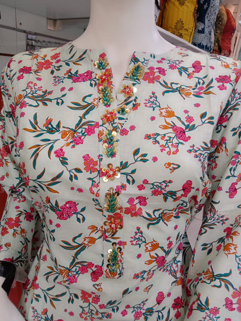 Embellished 2PC Soft Cotton Shalwar Kameez Dress SS3944