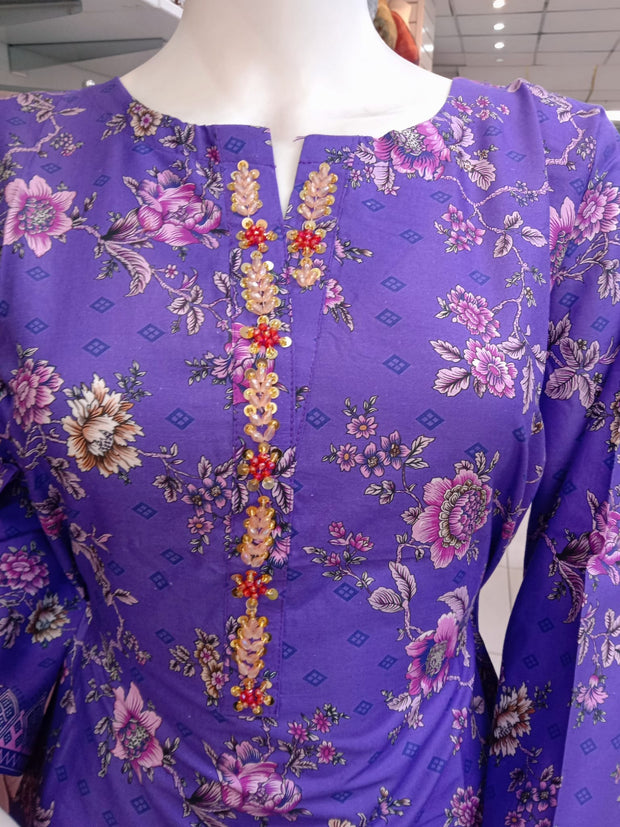 Embellished 2PC Soft Cotton Shalwar Kameez Dress SS3946